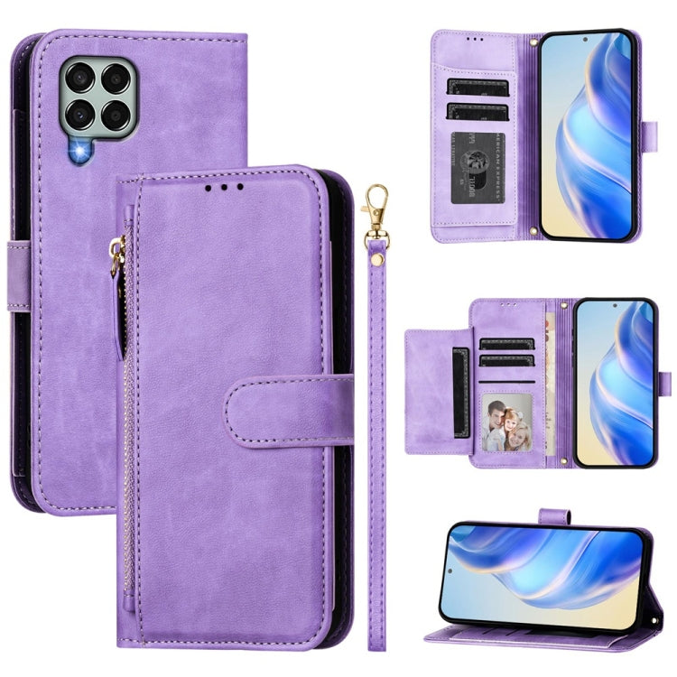 Custodia portafoglio in pelle con cerniera per Samsung Galaxy M14