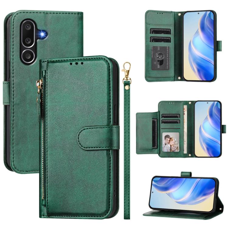Custodia portafoglio in pelle con cerniera per Samsung Galaxy M56
