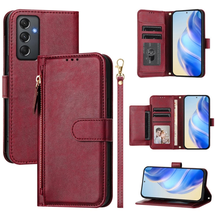 Custodia portafoglio in pelle con cerniera per Samsung Galaxy A05