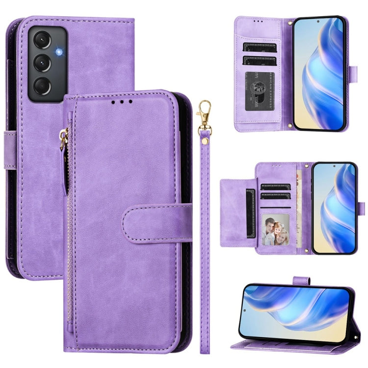 Custodia portafoglio in pelle con cerniera per Samsung Galaxy A05