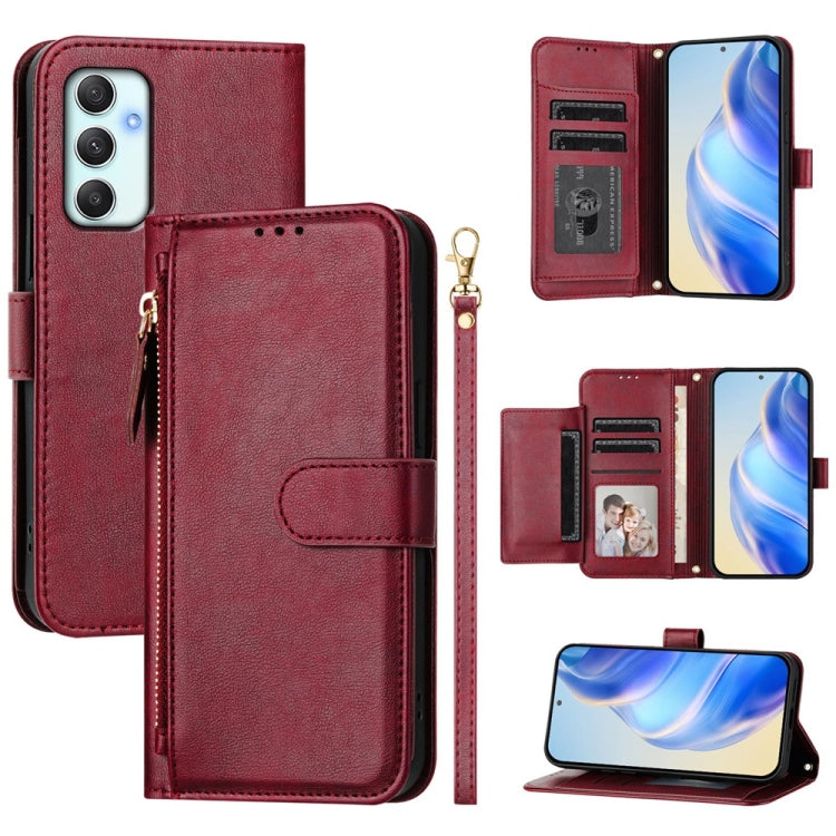 Custodia portafoglio in pelle con cerniera per Samsung Galaxy A04