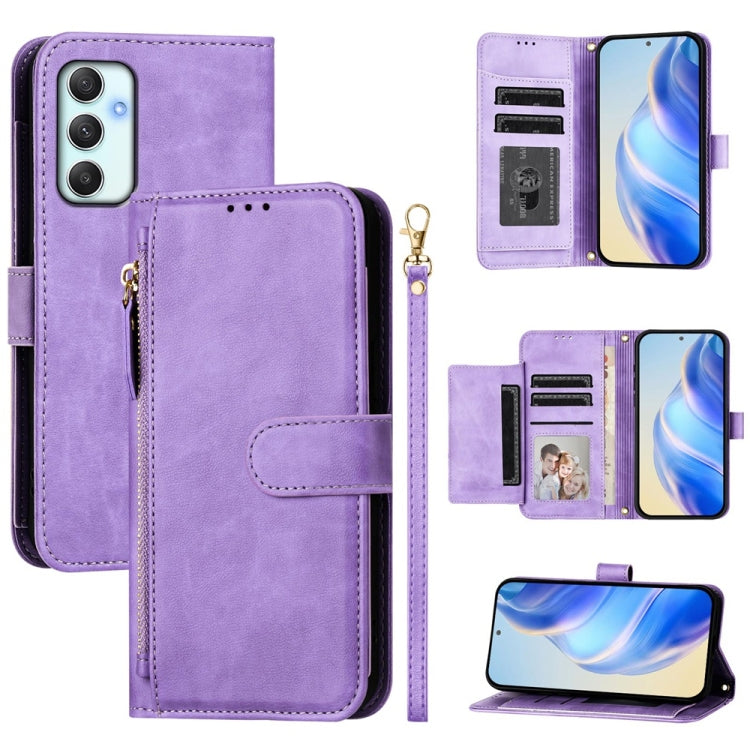 Custodia portafoglio in pelle con cerniera per Samsung Galaxy A04