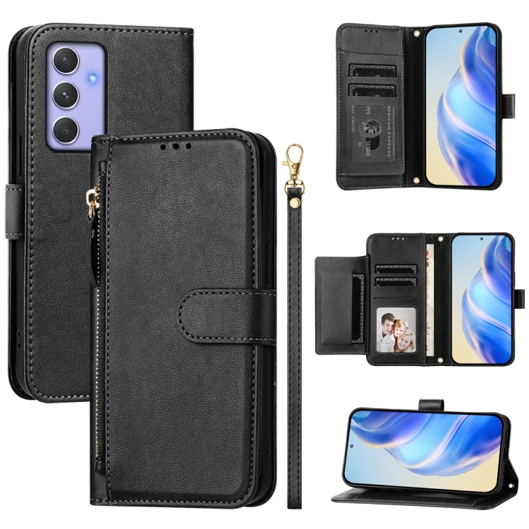 Custodia portafoglio in pelle con cerniera per Samsung Galaxy A04