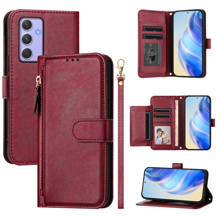 Custodia portafoglio in pelle con cerniera per Samsung Galaxy A04