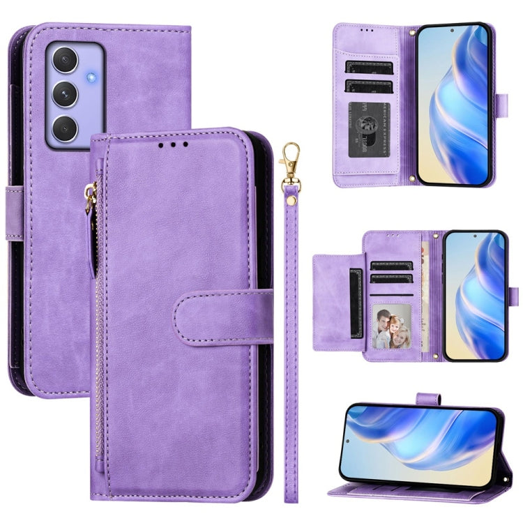 Custodia portafoglio in pelle con cerniera per Samsung Galaxy A04