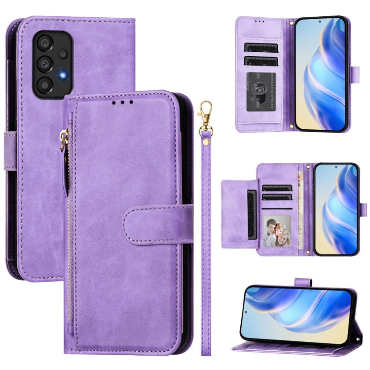Custodia portafoglio in pelle con cerniera per Samsung Galaxy A33