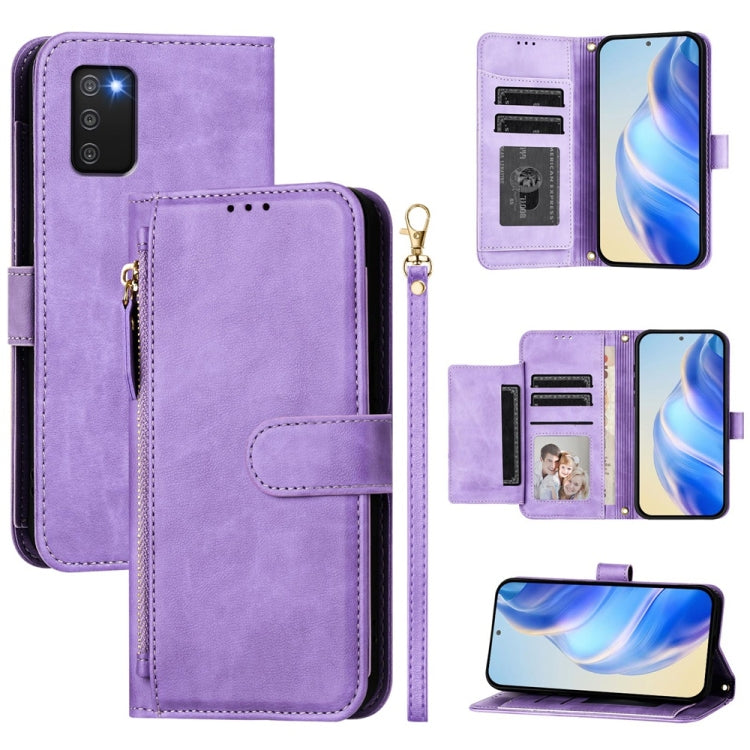 Custodia portafoglio in pelle con cerniera per Samsung Galaxy A32