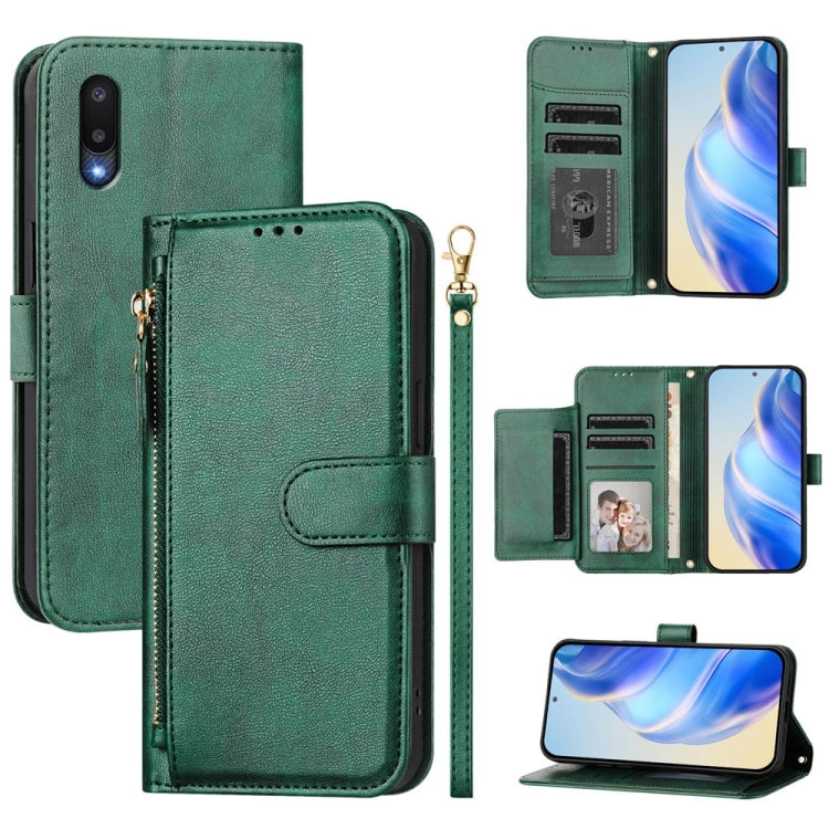 Portafoglio con cerniera e slot multi-carta Custodia per telefono in pelle, For Samsung Galaxy A22 4G, For Samsung Galaxy A32 4G, For Samsung Galaxy A02 / M02, For Samsung Galaxy A72