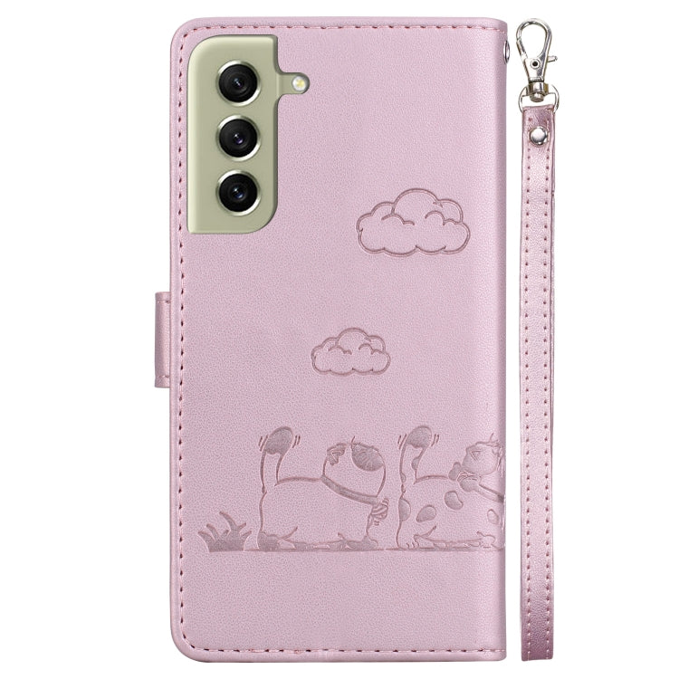 Custodia per telefono in pelle RFID con simpatici gatti, For Samsung Galaxy S21+ 5G, For Samsung Galaxy S21 Ultra 5G