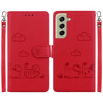 Custodia per telefono in pelle RFID con simpatici gatti, For Samsung Galaxy S21+ 5G, For Samsung Galaxy S21 Ultra 5G
