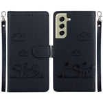 Custodia per telefono in pelle RFID con simpatici gatti, For Samsung Galaxy S21+ 5G, For Samsung Galaxy S21 Ultra 5G
