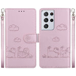 Custodia per telefono in pelle RFID con simpatici gatti, For Samsung Galaxy S21+ 5G, For Samsung Galaxy S21 Ultra 5G