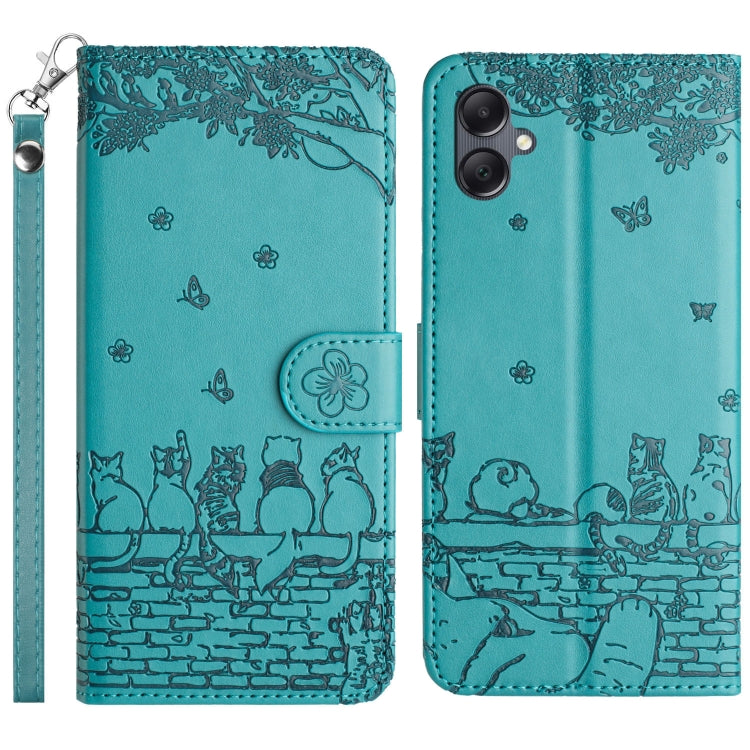 Custodia in pelle con motivo gatto per Samsung Galaxy A26 5G