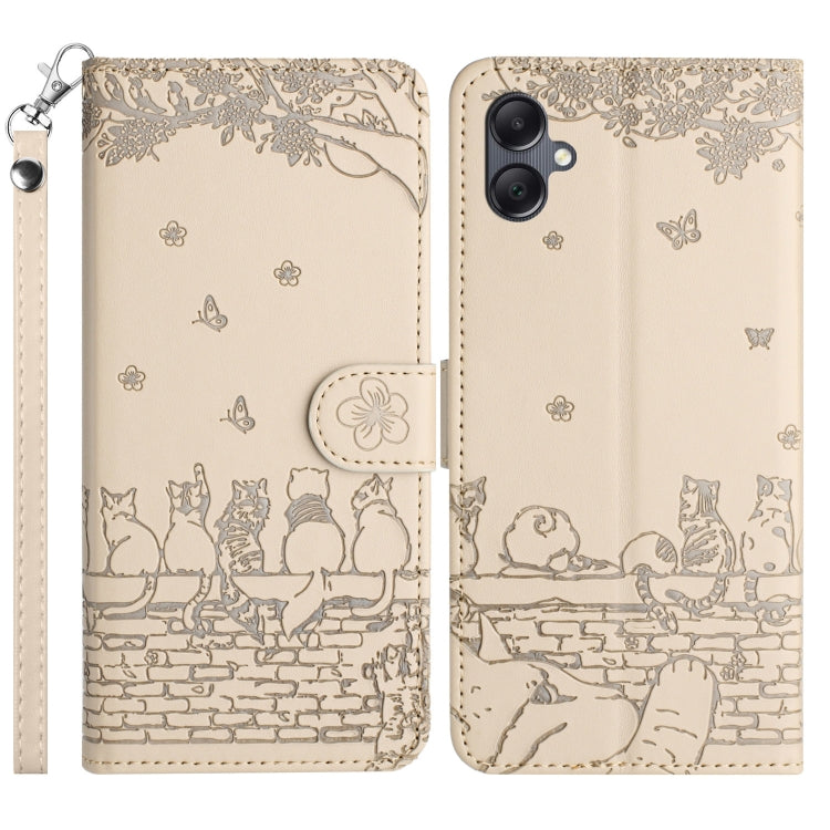 Custodia in pelle con motivo gatto per Samsung Galaxy A26 5G