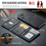DG.MING MAGKING-K2 Series MagSafe RFID Card Bag Custodia per telefono staccabile, For iPhone 16, For iPhone 15 Pro Max, For iPhone 15 Pro, For iPhone 14 Plus