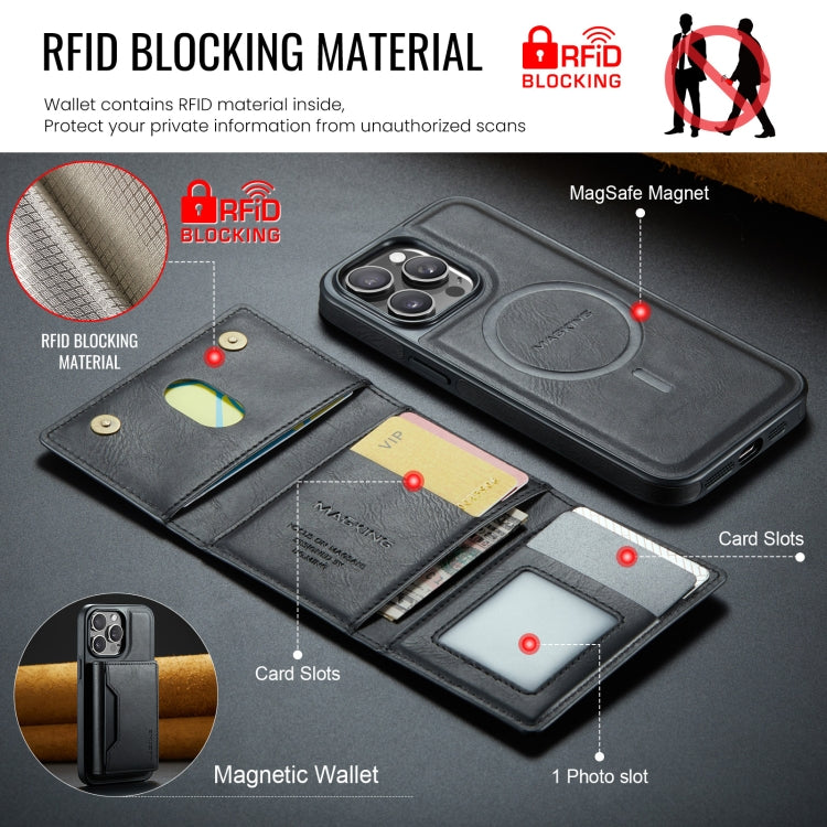 DG.MING MAGKING-K2 Series MagSafe RFID Card Bag Custodia per telefono staccabile, For iPhone 13 Pro, For iPhone 13, For iPhone 12 / 12 Pro, For iPhone 12 Pro Max