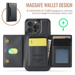 DG.MING MAGKING-K2 Series MagSafe RFID Card Bag Custodia per telefono staccabile, For iPhone 13 Pro, For iPhone 13, For iPhone 12 / 12 Pro, For iPhone 12 Pro Max