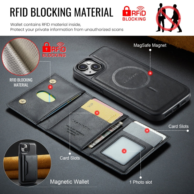 DG.MING MAGKING-K2 Series MagSafe RFID Card Bag Custodia per telefono staccabile, For iPhone 14, For iPhone 14 Pro, For iPhone 14 Pro Max, For iPhone 13 Pro Max