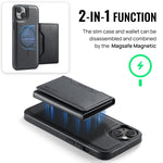 DG.MING MAGKING-K2 Series MagSafe RFID Card Bag Custodia per telefono staccabile, For iPhone 14, For iPhone 14 Pro, For iPhone 14 Pro Max, For iPhone 13 Pro Max