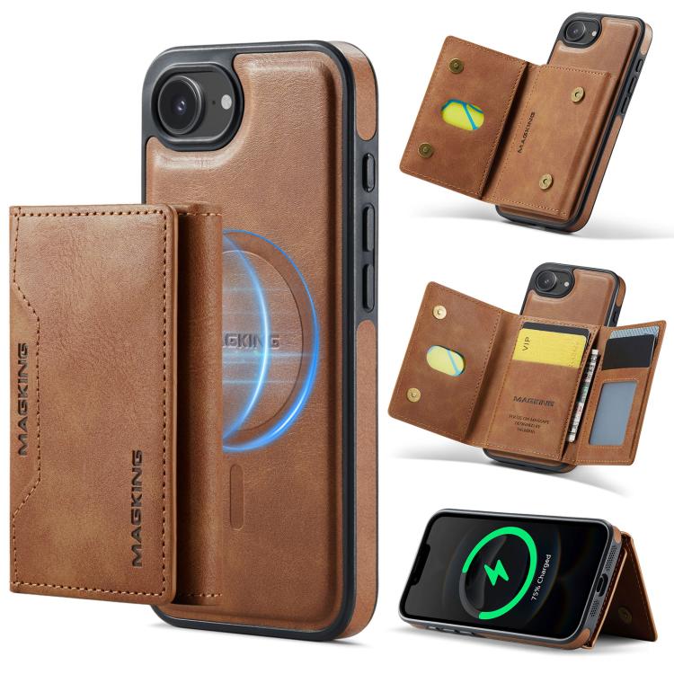 DG.MING MAGKING-K2 Series MagSafe RFID Card Bag Custodia per telefono staccabile, For iPhone 17e / 16e, For iPhone 17 Pro Max, For iPhone 17 Pro, For iPhone 17
