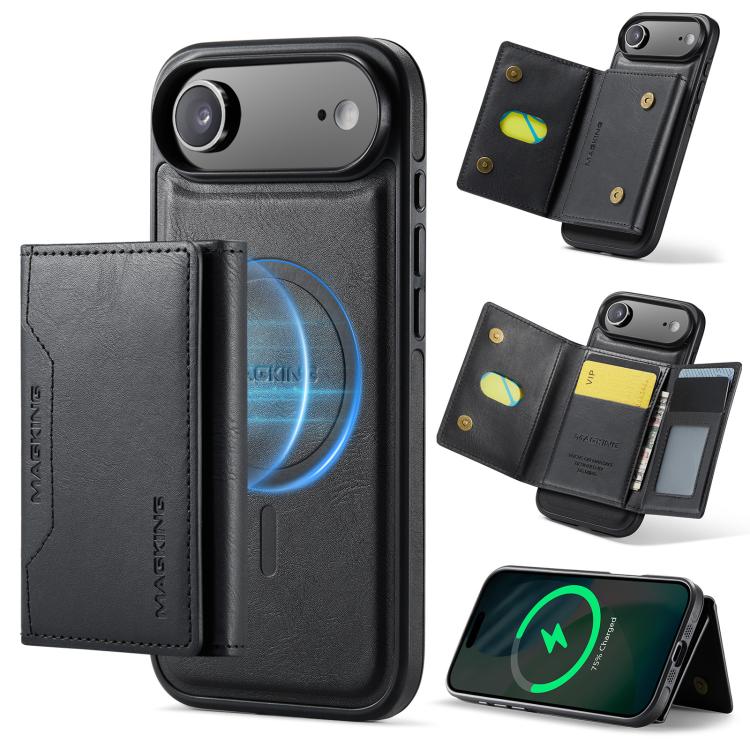 DG.MING MAGKING-K2 Series MagSafe RFID Card Bag Custodia per telefono staccabile, For iPhone Air, For iPhone 16 Pro Max, For iPhone 16 Pro, For iPhone 16 Plus