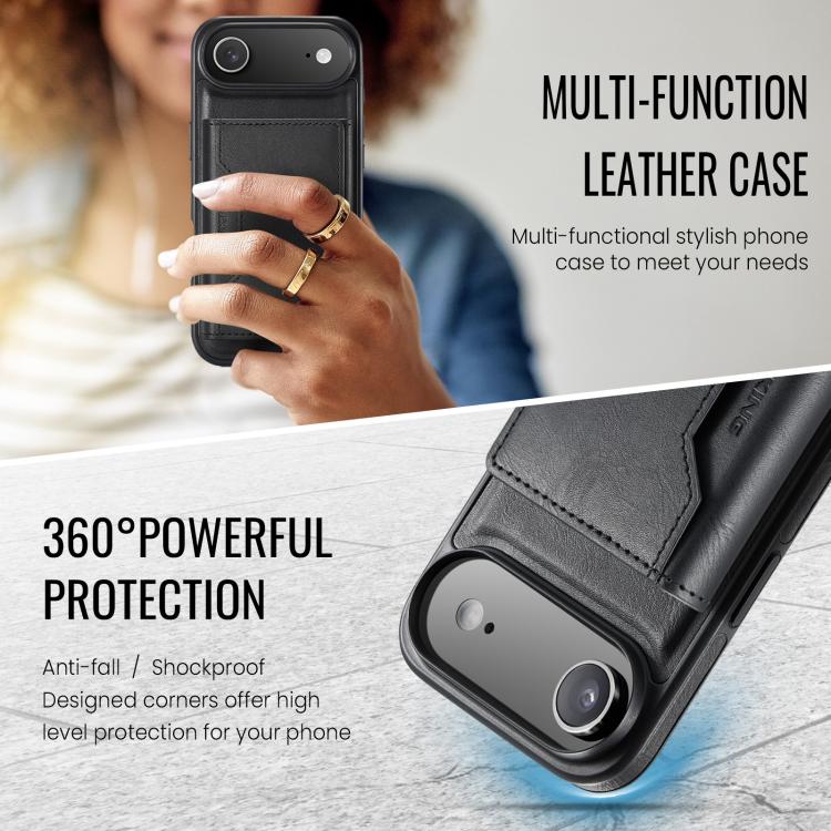 DG.MING MAGKING-K2 Series MagSafe RFID Card Bag Custodia per telefono staccabile, For iPhone Air, For iPhone 16 Pro Max, For iPhone 16 Pro, For iPhone 16 Plus