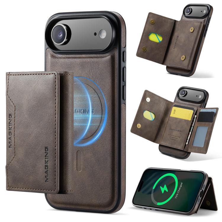 DG.MING MAGKING-K2 Series MagSafe RFID Card Bag Custodia per telefono staccabile, For iPhone Air, For iPhone 16 Pro Max, For iPhone 16 Pro, For iPhone 16 Plus
