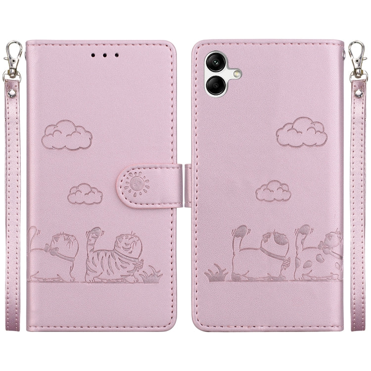 Custodia per telefono in pelle RFID con simpatici gatti, For Samsung Galaxy A25 5G, For Samsung Galaxy A25 5G / A25e JP Edition, For Samsung Galaxy A24 4G, For Samsung Galaxy A04e / F04 / M04