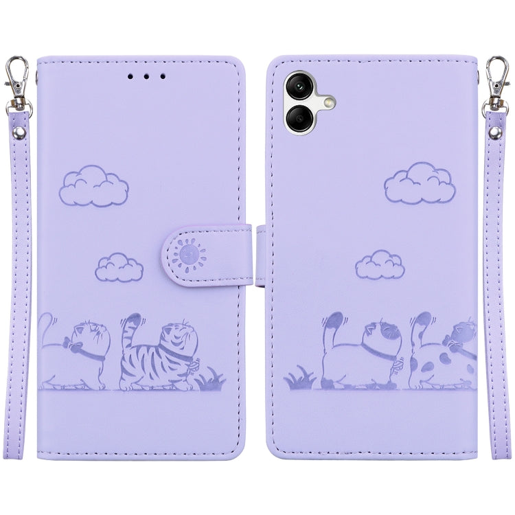 Custodia per telefono in pelle RFID con simpatici gatti, For Samsung Galaxy A25 5G, For Samsung Galaxy A25 5G / A25e JP Edition, For Samsung Galaxy A24 4G, For Samsung Galaxy A04e / F04 / M04