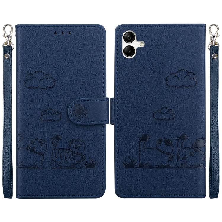 Custodia per telefono in pelle RFID con simpatici gatti, For Samsung Galaxy A25 5G, For Samsung Galaxy A25 5G / A25e JP Edition, For Samsung Galaxy A24 4G, For Samsung Galaxy A04e / F04 / M04