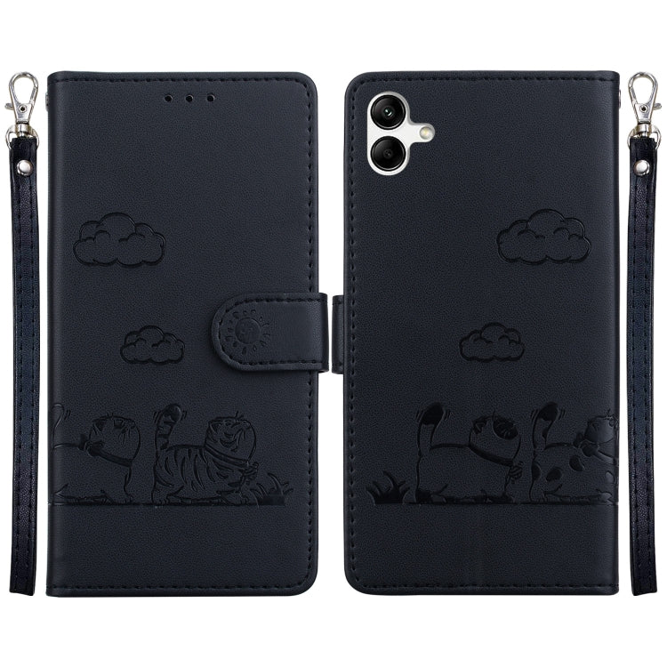 Custodia per telefono in pelle RFID con simpatici gatti, For Samsung Galaxy A25 5G, For Samsung Galaxy A25 5G / A25e JP Edition, For Samsung Galaxy A24 4G, For Samsung Galaxy A04e / F04 / M04