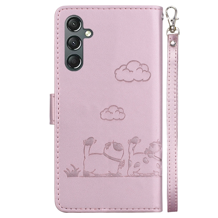 Custodia per telefono in pelle RFID con simpatici gatti, For Samsung Galaxy A25 5G, For Samsung Galaxy A25 5G / A25e JP Edition, For Samsung Galaxy A24 4G, For Samsung Galaxy A04e / F04 / M04