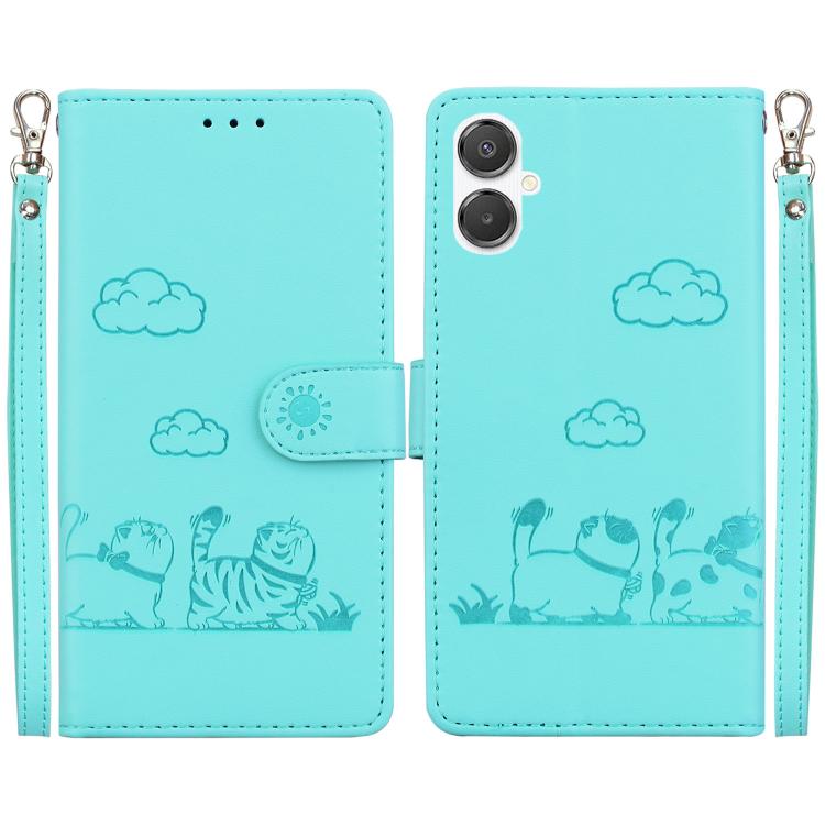 Custodia per telefono in pelle RFID con simpatici gatti, For Samsung Galaxy A25 5G, For Samsung Galaxy A25 5G / A25e JP Edition, For Samsung Galaxy A24 4G, For Samsung Galaxy A04e / F04 / M04