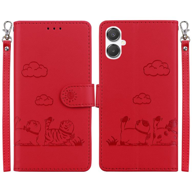Custodia per telefono in pelle RFID con simpatici gatti, For Samsung Galaxy A25 5G, For Samsung Galaxy A25 5G / A25e JP Edition, For Samsung Galaxy A24 4G, For Samsung Galaxy A04e / F04 / M04