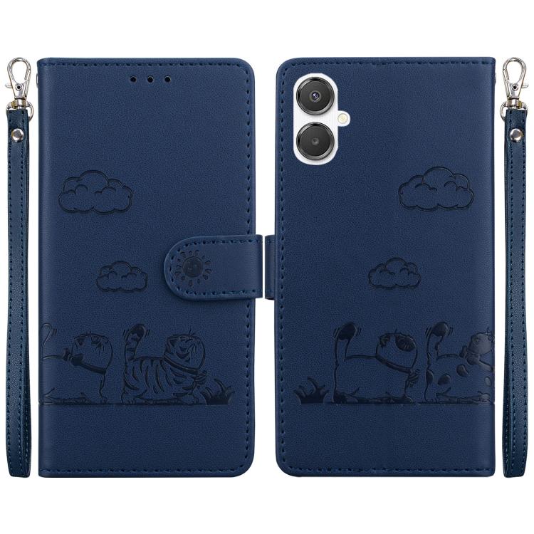 Custodia per telefono in pelle RFID con simpatici gatti, For Samsung Galaxy A25 5G, For Samsung Galaxy A25 5G / A25e JP Edition, For Samsung Galaxy A24 4G, For Samsung Galaxy A04e / F04 / M04