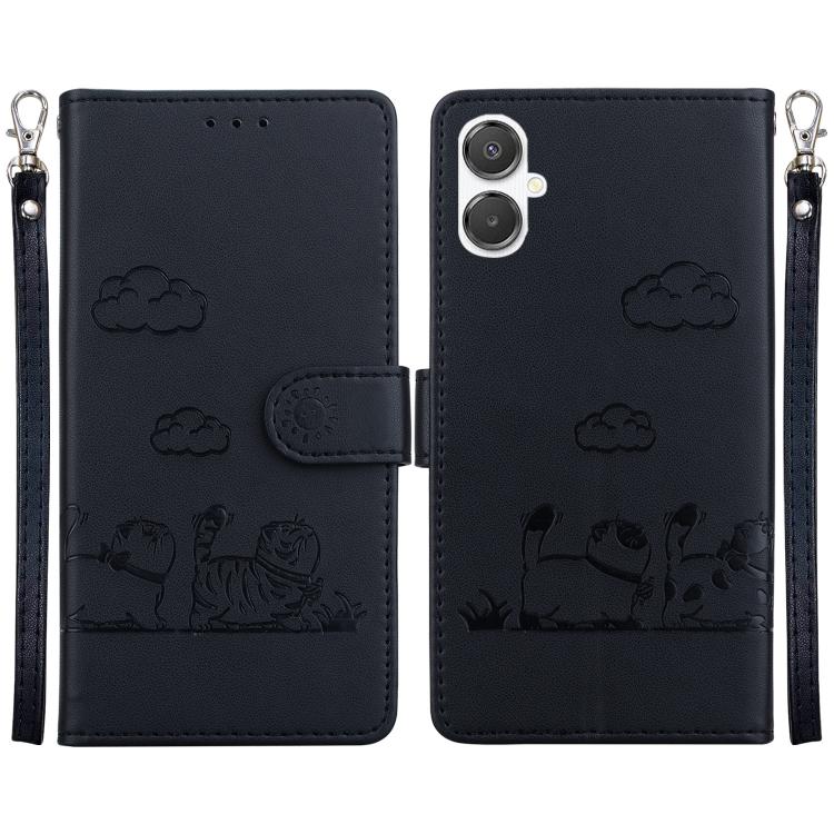 Custodia per telefono in pelle RFID con simpatici gatti, For Samsung Galaxy A25 5G, For Samsung Galaxy A25 5G / A25e JP Edition, For Samsung Galaxy A24 4G, For Samsung Galaxy A04e / F04 / M04
