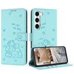 Custodia in pelle per telefono con gattino in rilievo e cordino, For Samsung Galaxy S23 Ultra 5G, For Samsung Galaxy S23+ 5G, For Samsung Galaxy S23 5G, For Samsung Galaxy S22 Ultra 5G