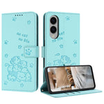 Custodia in pelle per telefono con gattino in rilievo e cordino, For Samsung Galaxy S25 FE 5G, For Samsung Galaxy S25 Edge 5G, For Samsung Galaxy S25 / S24 5G, For Samsung Galaxy S25+ / S24+ 5G