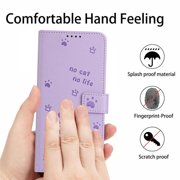 Custodia in pelle per telefono con gattino in rilievo e cordino, For Samsung Galaxy S25 FE 5G, For Samsung Galaxy S25 Edge 5G, For Samsung Galaxy S25 / S24 5G, For Samsung Galaxy S25+ / S24+ 5G