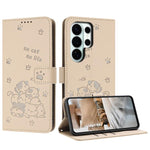 Custodia in pelle per telefono con gattino in rilievo e cordino, For Galaxy S26 FE 5G, For Samsung Galaxy S26+ 5G, For Samsung Galaxy S26 Ultra 5G, For Samsung Galaxy S26 5G