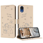 Custodia in pelle per telefono con gattino in rilievo e cordino, For Samsung Galaxy A13 5G / 4G, For Samsung Galaxy A53 5G, For Samsung Galaxy A73 5G, For Samsung Galaxy A03 Core
