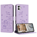 Custodia in pelle per telefono con gattino in rilievo e cordino, For Samsung Galaxy A56 5G, For Samsung Galaxy A36 5G, For Samsung Galaxy A16 5G, For Samsung Galaxy A06 4G
