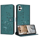 Custodia in pelle per telefono con gattino in rilievo e cordino, For Samsung Galaxy A56 5G, For Samsung Galaxy A36 5G, For Samsung Galaxy A16 5G, For Samsung Galaxy A06 4G