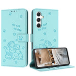 Custodia in pelle per telefono con gattino in rilievo e cordino, For Samsung Galaxy A56 5G, For Samsung Galaxy A36 5G, For Samsung Galaxy A16 5G, For Samsung Galaxy A06 4G