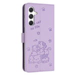 Custodia in pelle per telefono con gattino in rilievo e cordino, For Samsung Galaxy A56 5G, For Samsung Galaxy A36 5G, For Samsung Galaxy A16 5G, For Samsung Galaxy A06 4G