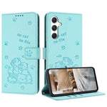 Custodia in pelle per telefono con gattino in rilievo e cordino, For Samsung Galaxy A57 5G, For Galaxy A27 5G, For Samsung Galaxy A07 4G, For Samsung Galaxy A17 5G / A26 5G