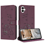 Custodia in pelle per telefono con gattino in rilievo e cordino, For Samsung Galaxy A57 5G, For Galaxy A27 5G, For Samsung Galaxy A07 4G, For Samsung Galaxy A17 5G / A26 5G