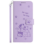 Custodia in pelle per telefono con gattino in rilievo e cordino, For Samsung Galaxy A57 5G, For Galaxy A27 5G, For Samsung Galaxy A07 4G, For Samsung Galaxy A17 5G / A26 5G