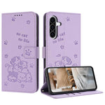 Custodia in pelle per telefono con gattino in rilievo e cordino, For Samsung Galaxy A57 5G, For Galaxy A27 5G, For Samsung Galaxy A07 4G, For Samsung Galaxy A17 5G / A26 5G