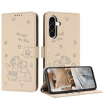 Custodia in pelle per telefono con gattino in rilievo e cordino, For Samsung Galaxy A57 5G, For Galaxy A27 5G, For Samsung Galaxy A07 4G, For Samsung Galaxy A17 5G / A26 5G